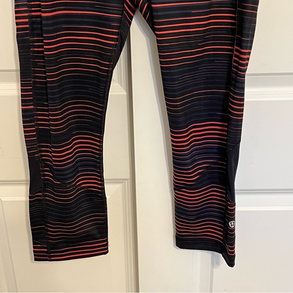 Lululemon Leggings 6 Pace Rival Crop Luxtreme Twisted Dune Red Black Pants Run - Picture 2 of 16